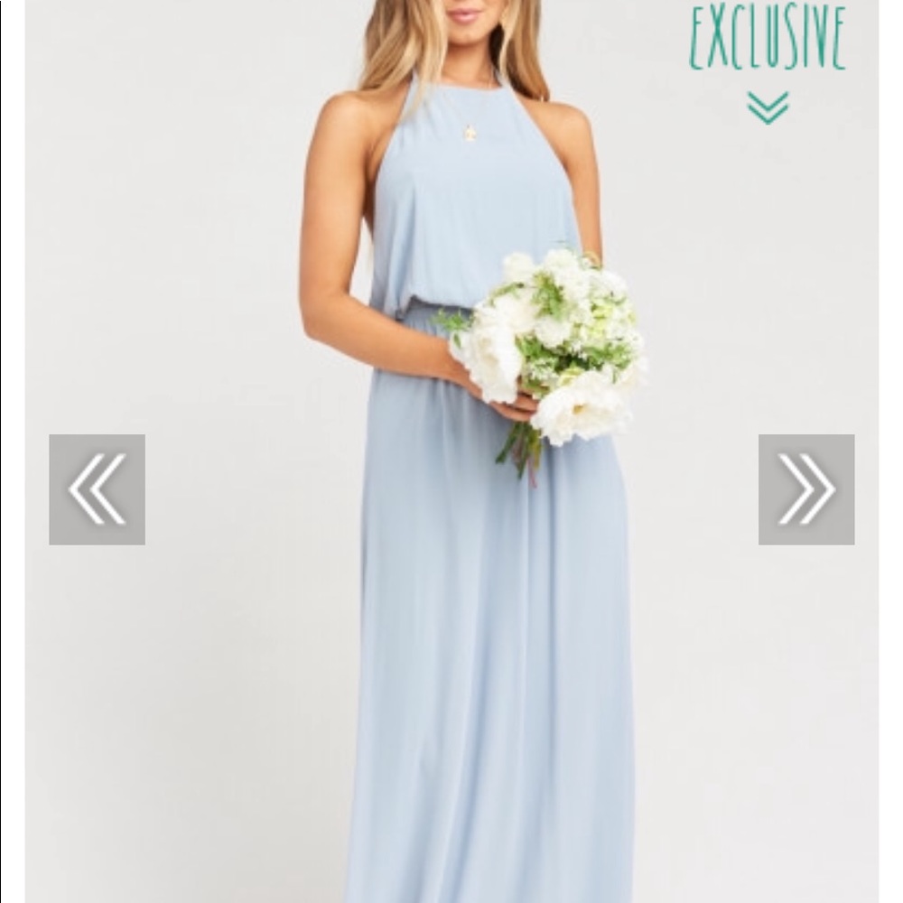 Show Me Your Mumu Heather Halter Dress steel blue